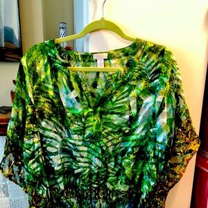 Chicos Butterfly Style Popover blouse Size 2